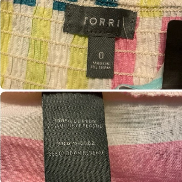 Torrid Mini Cotton Voile Trapeze Cover Up Dress Playful Stripe Dew O L/12 NWT - Picture 14 of 16